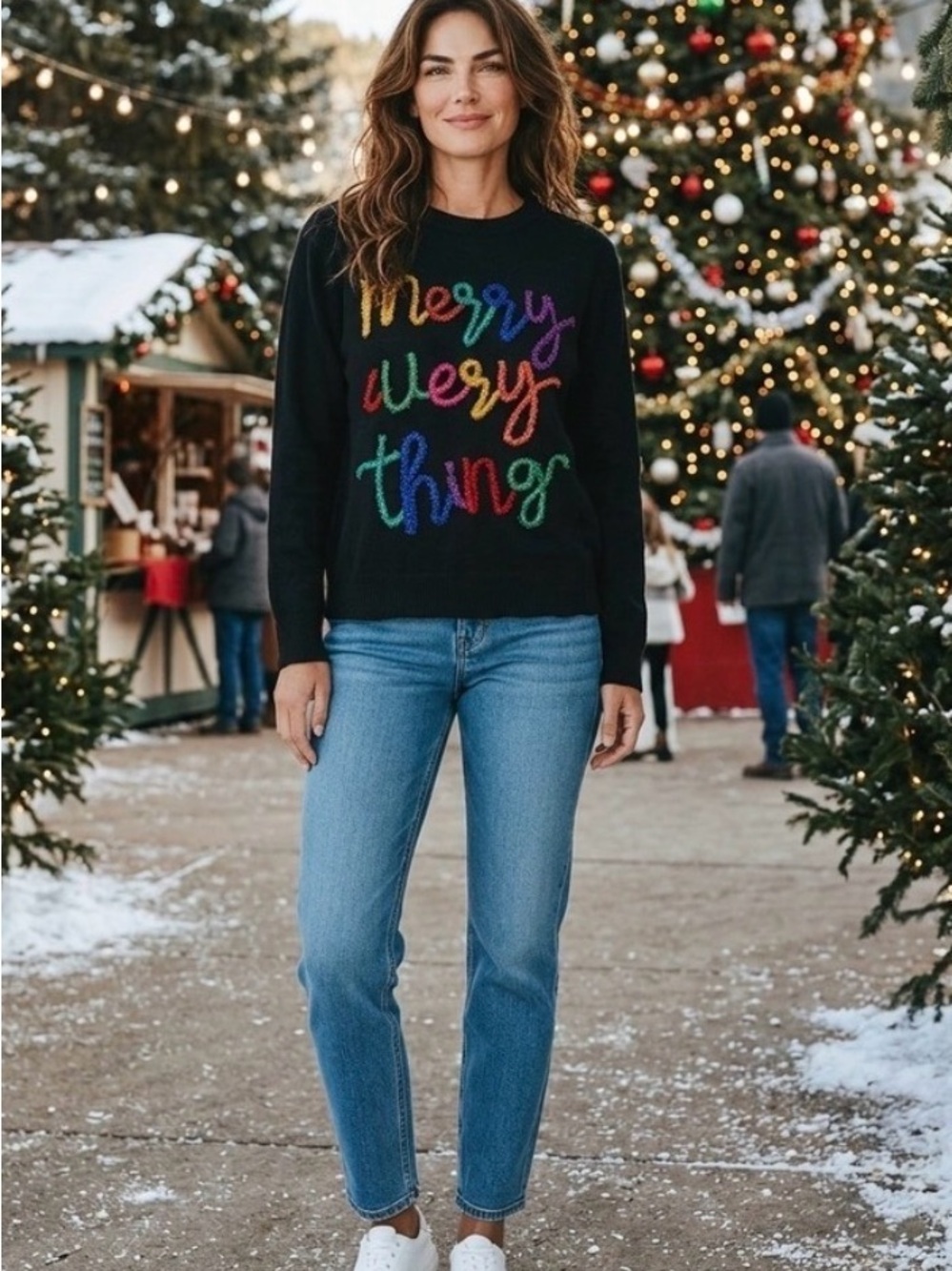 Queen of Sparkles Merry Everything Sweater Size Large